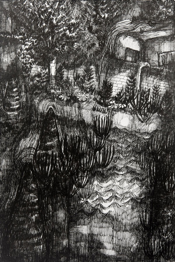 Rozemarijn Westerink - Garden, pen and ink on paper, 24 x 16 cm, 2015